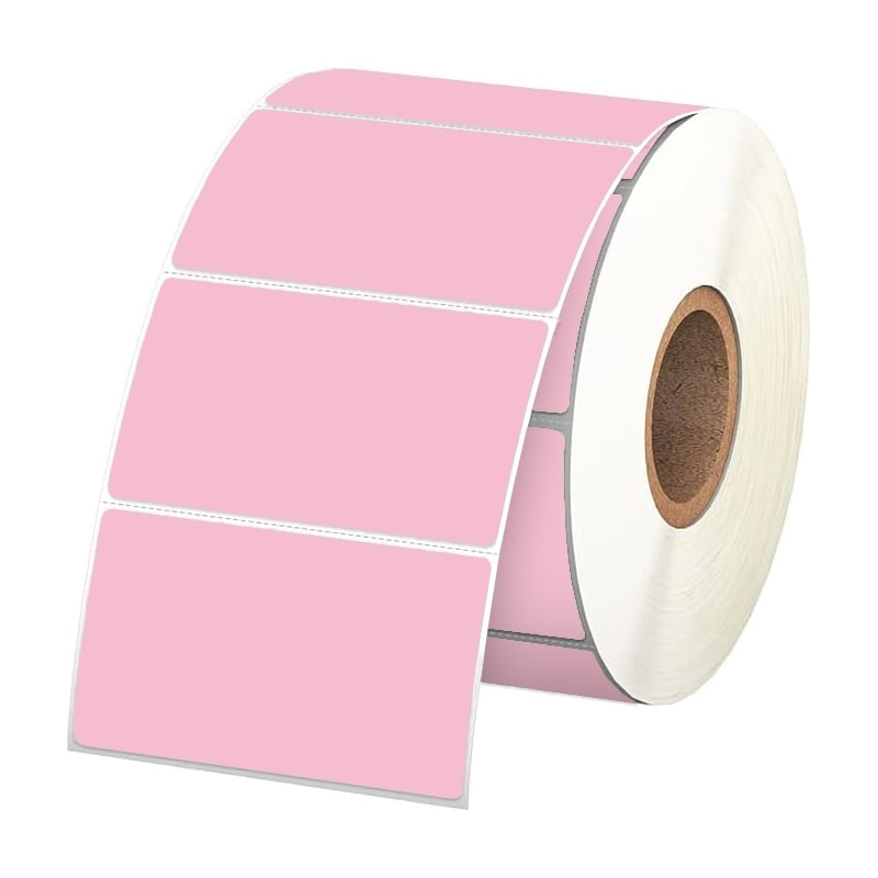 1 Roll 57mm X 32mm Perforated Direct Thermal Labels Pink - 2000 Labels per Roll