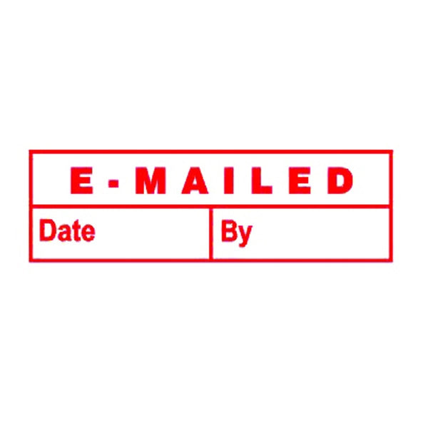 Deskmate Pre-Inked Office Stamp 'E-MAILED (Date & By)' RED - 0273460