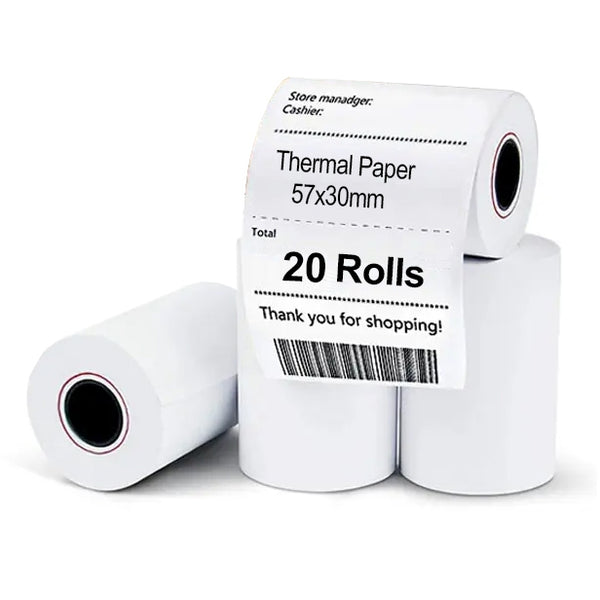 20 Rolls 57x30mm Thermal Paper EFTPOS Roll