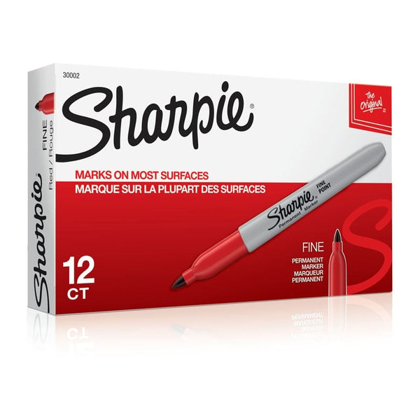 12 x Sharpie Permanent Marker 1.0MM Fine Point - Red