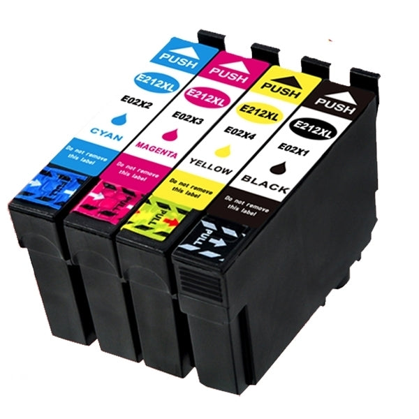 4 Pack Generic Epson 212XL (C13T02X192-C13T02X492) High Yield Ink Cartridges Combo [1BK,1C,1M,1Y]