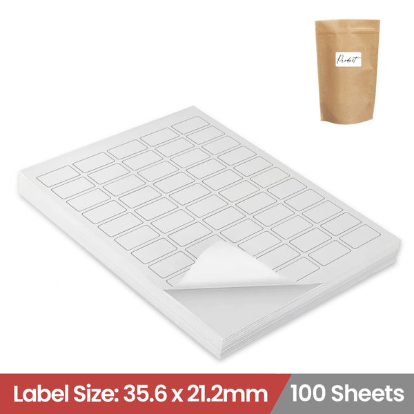 100 Sheets A4 White Self Adhesive Paper Address Mailing Laser Inkjet Sticker Labels 35.6 x 21.2mm - 55 Labels Per Sheet