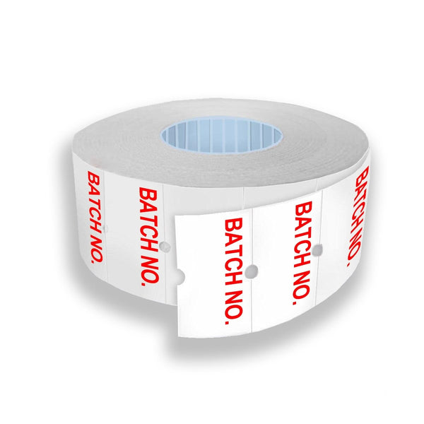 10 Rolls 'BATCH NO.' Labels 21x12mm for Single Line Pricing Guns