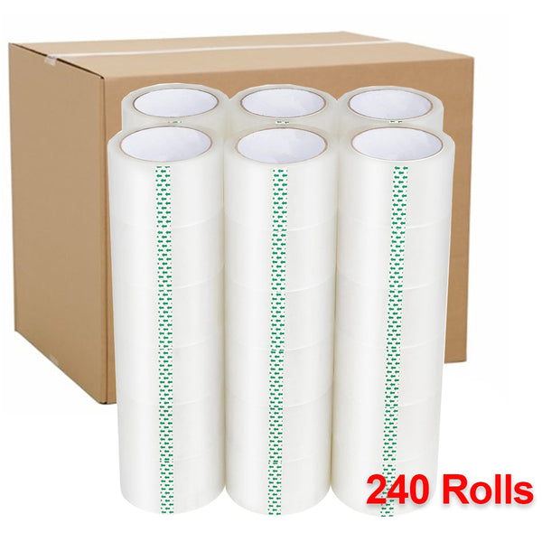 240 Bulk Rolls Clear Wide Packaging Tape 75mm x 75m Carton Sealing & Packing Tape