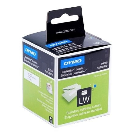 Dymo SD99010 / S0722370 Original White Label 2 Roll 28mm x 89mm - 130 labels per roll