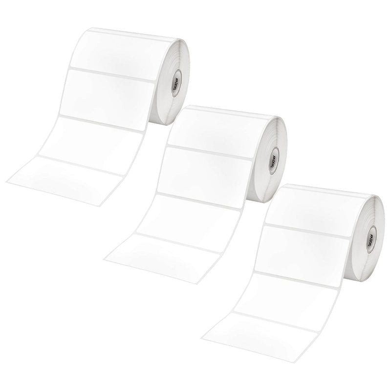 5 x Brother RD-S03C1 RDS03C1 Original Black Text on White Die Cut Label Roll 3PK 102mm x 51mm - 810 labels per roll (15 Rolls in total)