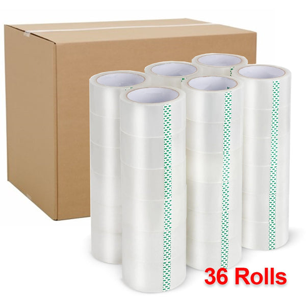 36 Rolls High Capacity Clear Packaging Tape 48mm x 100m Carton Sealing & Packing Tape