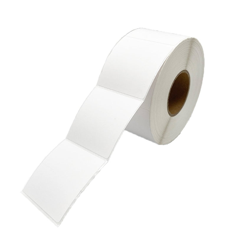 12 Rolls 50mm X 50mm Perforated Direct Thermal Labels White - 1000 Labels per Roll