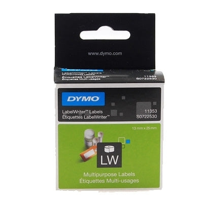 3 x Dymo SD11353 / S0722530 Original Multi Purpose 2UP Label Roll 13mm x 25mm - 1,000 labels per roll