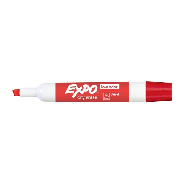 12x Expo Chisel Tip Whiteboard Marker - Red