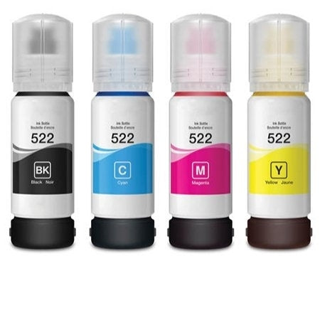 4-Pack Generic Epson T522 EcoTank Ink Bottle [BK+C+M+Y]