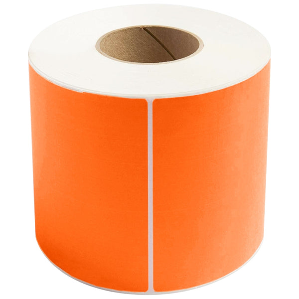 Perforated Direct Thermal Labels Orange 100mm X 150mm - 350 Labels per Roll