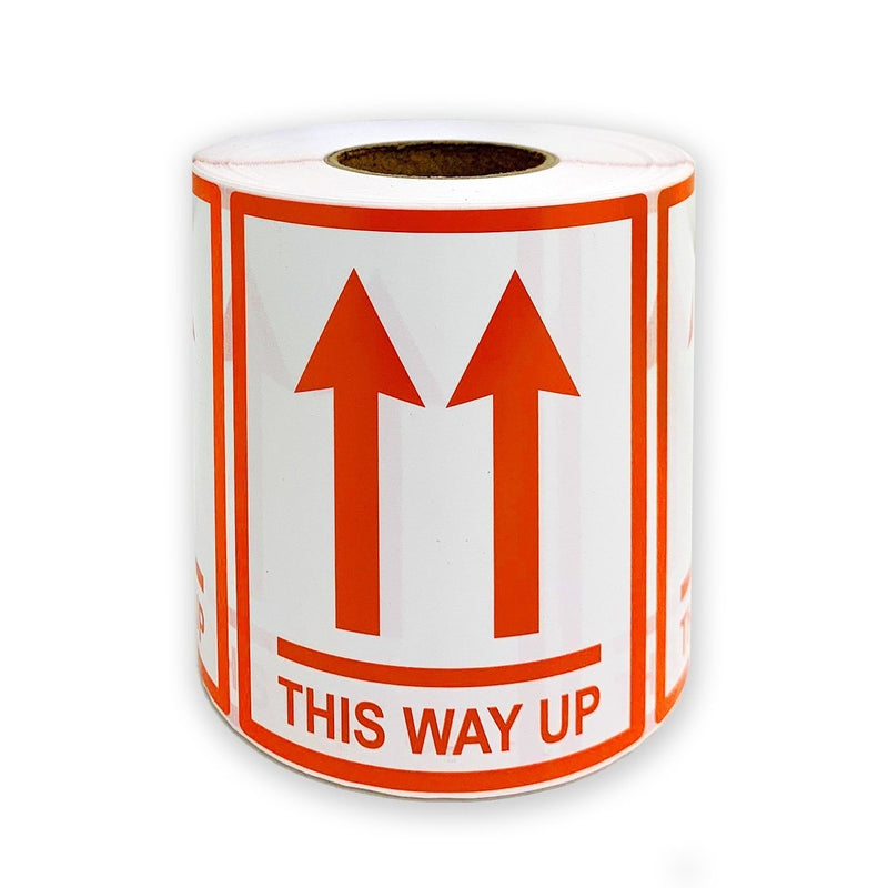 12 Rolls THIS WAY UP Shipping Label Red Text Warning Adhesive Sticker 75x100mm (500 Labels per Roll)