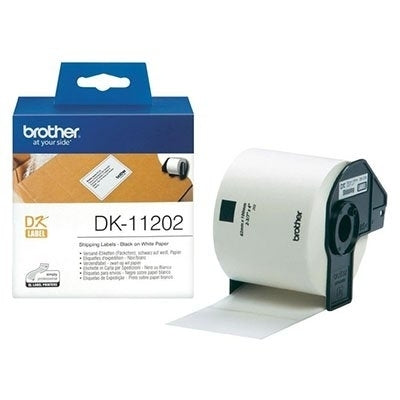 3 x Brother DK-11202 DK11202 Original Black Text on White Die-Cut Paper Label Roll 62mm x 100mm - 300 labels per roll