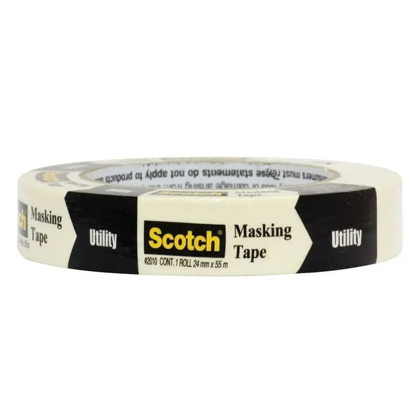 3M Scotch Masking Tape 24mm x 55m Utility 2010 Beige Pack of 36