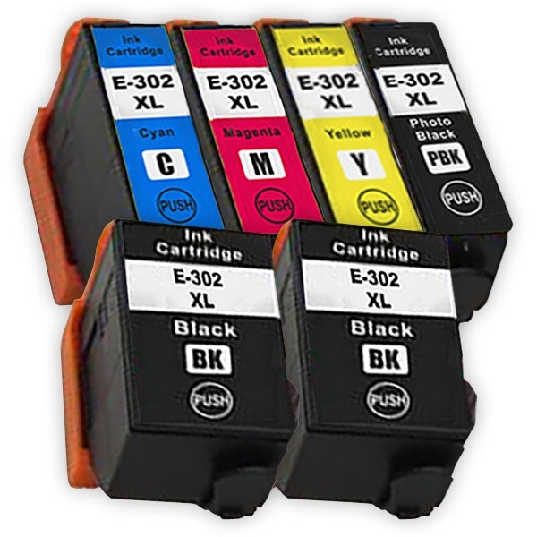 12 Pack Epson 302XL (C13T01X192,C13T01Y192-C13T01Y492) Generic High Yield Ink Combo [4BK+2PBK+2C+2M+2Y]