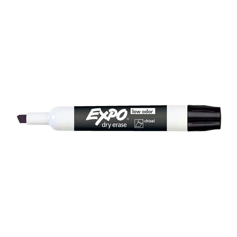 12x Expo Chisel Tip Whiteboard Marker - Black