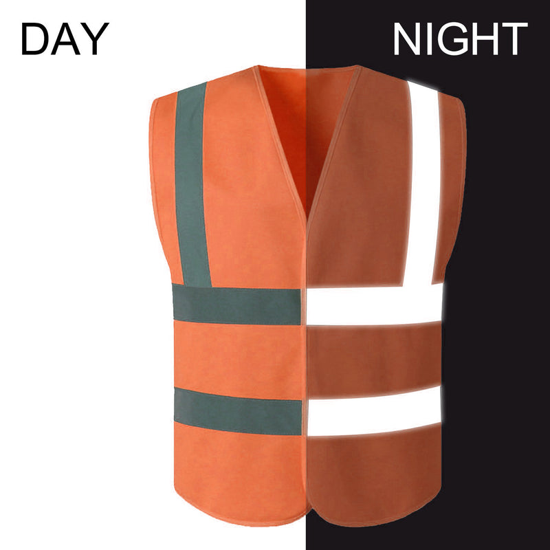 Reflective Vest Safety Workwear Unisex High Visibility Orange